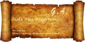 György Algernon névjegykártya